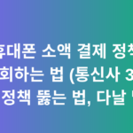 휴대폰 소액 결제 정책 우회하는 법 (통신사 3사 미납 정책 뚫는 법, 다날 말고)