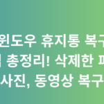 맥과 윈도우 휴지통 복구하는 방법 총정리! 삭제한 파일, 사진, 동영상 복구