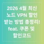 2026 4월 최신 노드 VPN 할인받는 방법 총정리! feat. 쿠폰 및 할인코드
