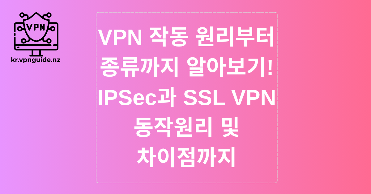 VPN 작동 원리부터 종류까지 알아보기! IPSec과 SSL VPN 동작원리 차이점